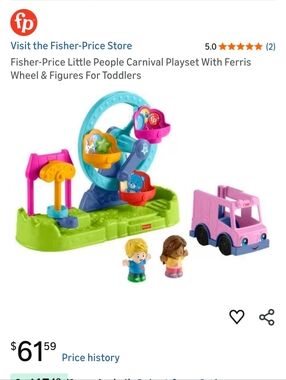 Fisher-Price Little People Carnival Playset in Pink, Green & Blue